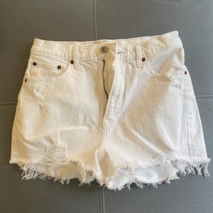 Abercrombie White Jean Shorts